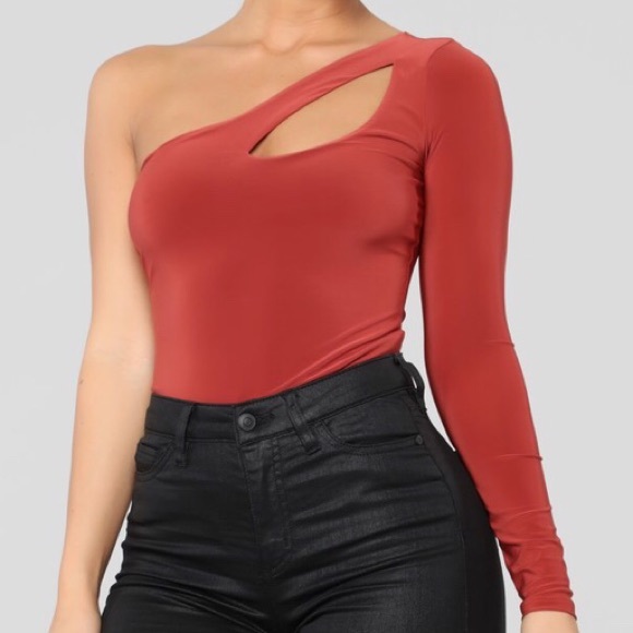 Fashion Nova Tops - Fashion Nova Slithering Red Bodysuit